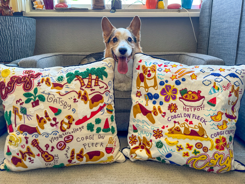 Special Corgi On Fleek Embroidered Cushion 2023 Limited Edition