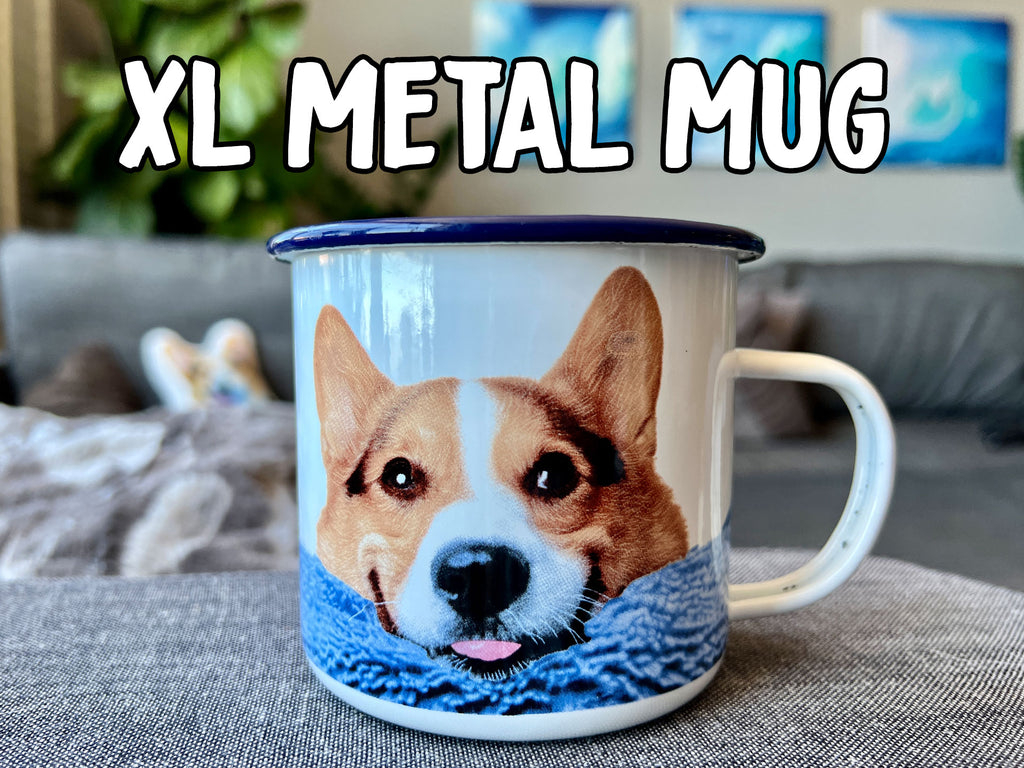 XL Enamel Corgi Mug (Metal Camping Mug) – Corgi On Fleek