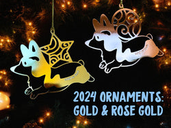 Corgi Christmas Ornaments 2024 - Stainless Steel [2-Pack]