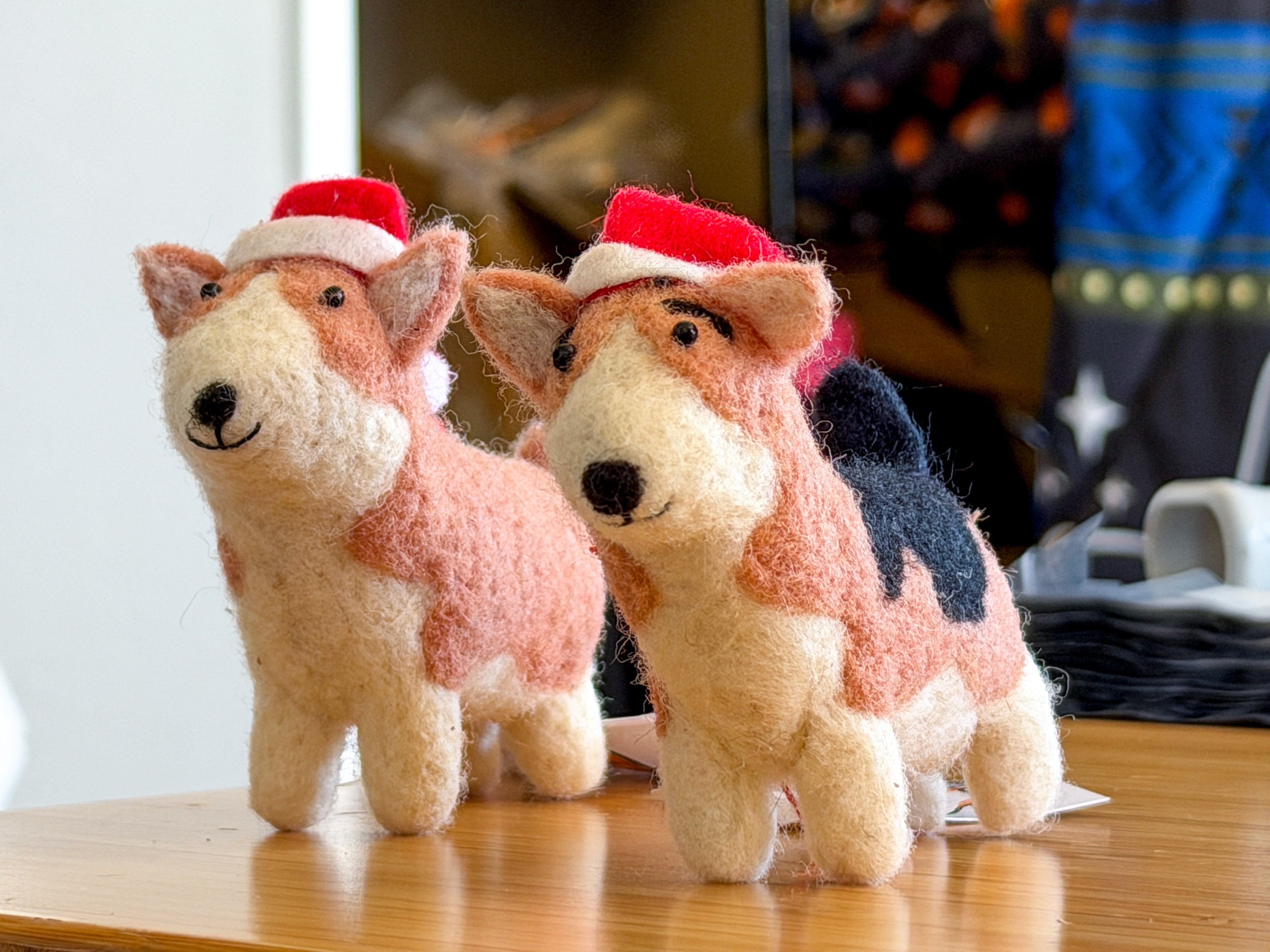 Special 100% Wool Corgi Christmas Ornament