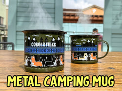 Enamel Corgi Wilderness Camping Mug (Metal Mug)