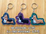 Fuzzy Corgi Patch Keychain