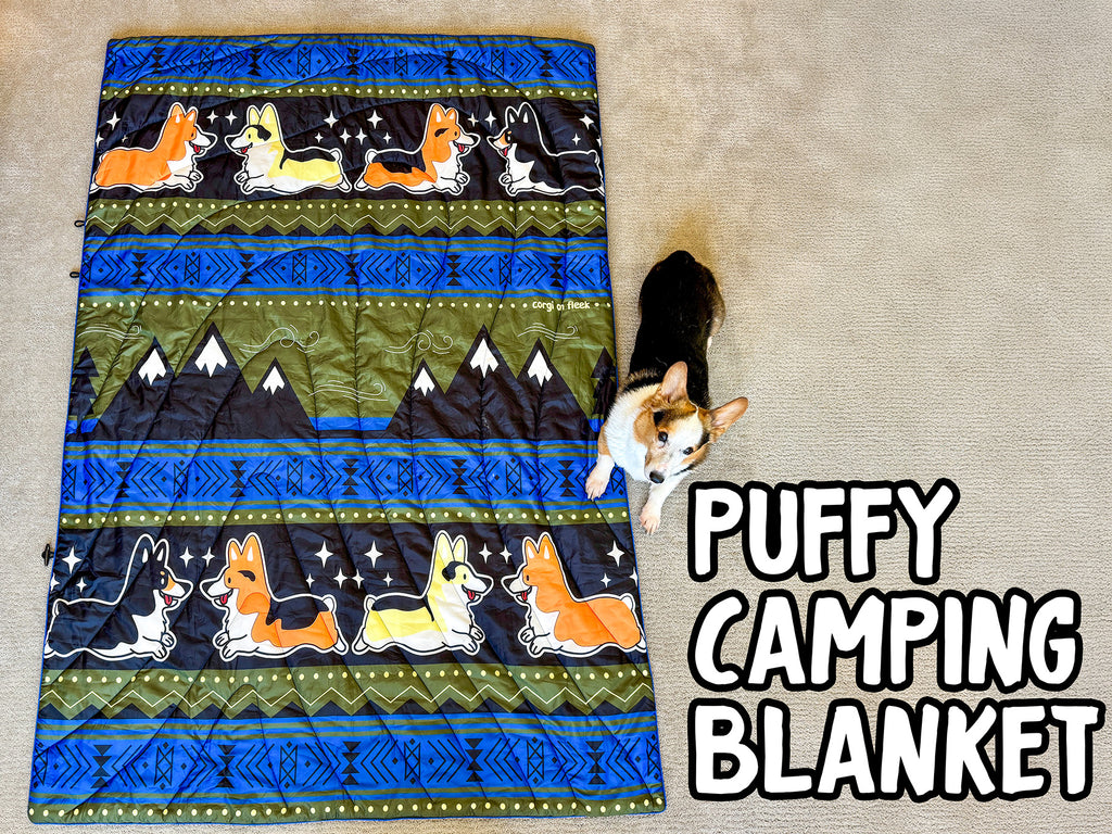 Corgi Fields of Bloom Quilted Blanket NCU0DK1561