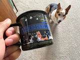 Enamel Corgi Wilderness Camping Mug (Metal Mug)