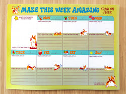 Jumbo Weekly Corgi Planner Notepad - Make This Week Amazing