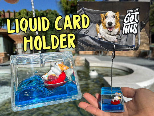 Floating Corgi Card Holder Stand