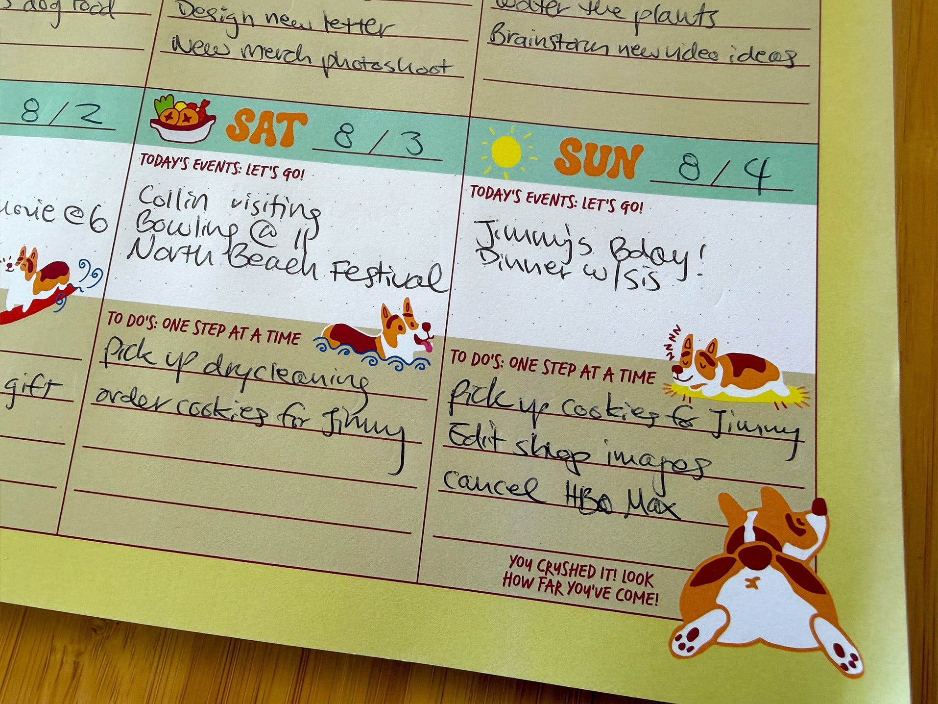 Jumbo Weekly Corgi Planner Notepad - Make This Week Amazing