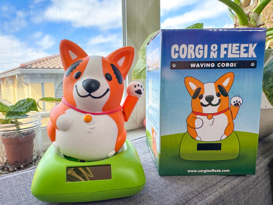 One-Of-A-Kind Rocking & Waving Corgi (Solar Powered)