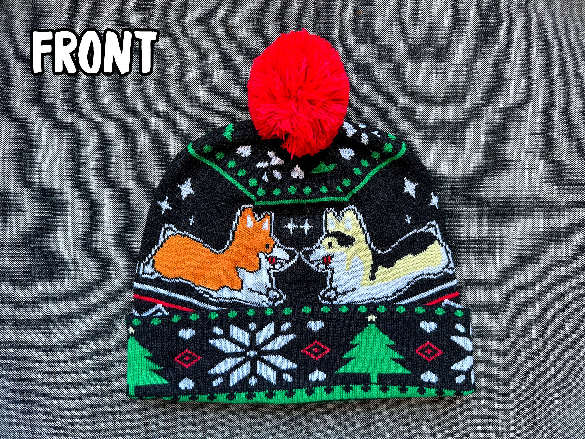 Special Knitted Christmas Corgi BEANIE HAT Limited Edition Corgi On Fleek