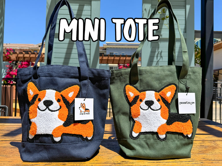 Fuzzy Corgi - Mini Cotton Tote Bag