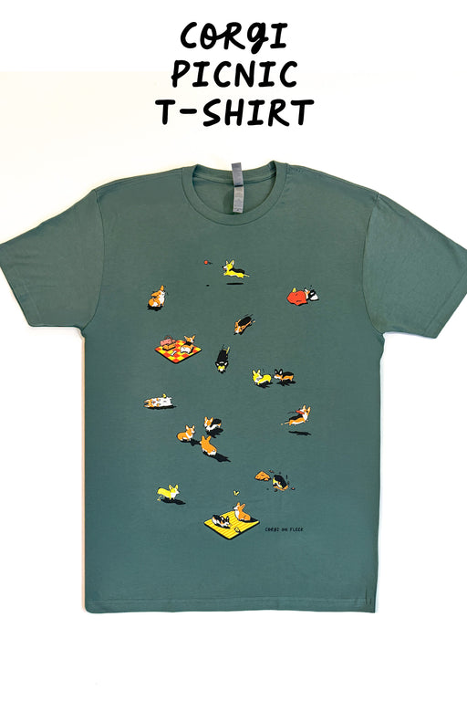 Corgi Picnic Premium T-Shirt