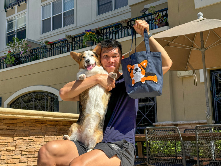 Fuzzy Corgi - Mini Cotton Tote Bag