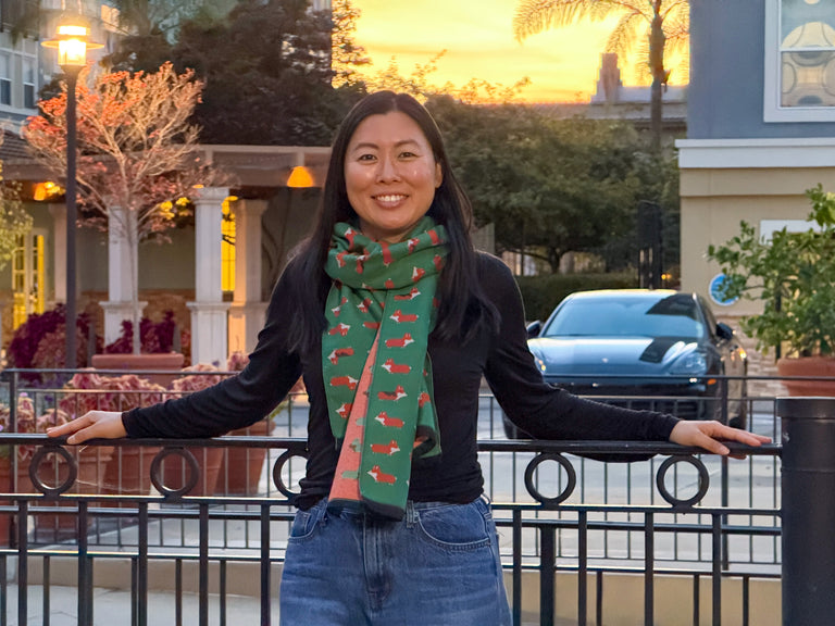 Corgi Jacquard Winter Scarf - Oversized