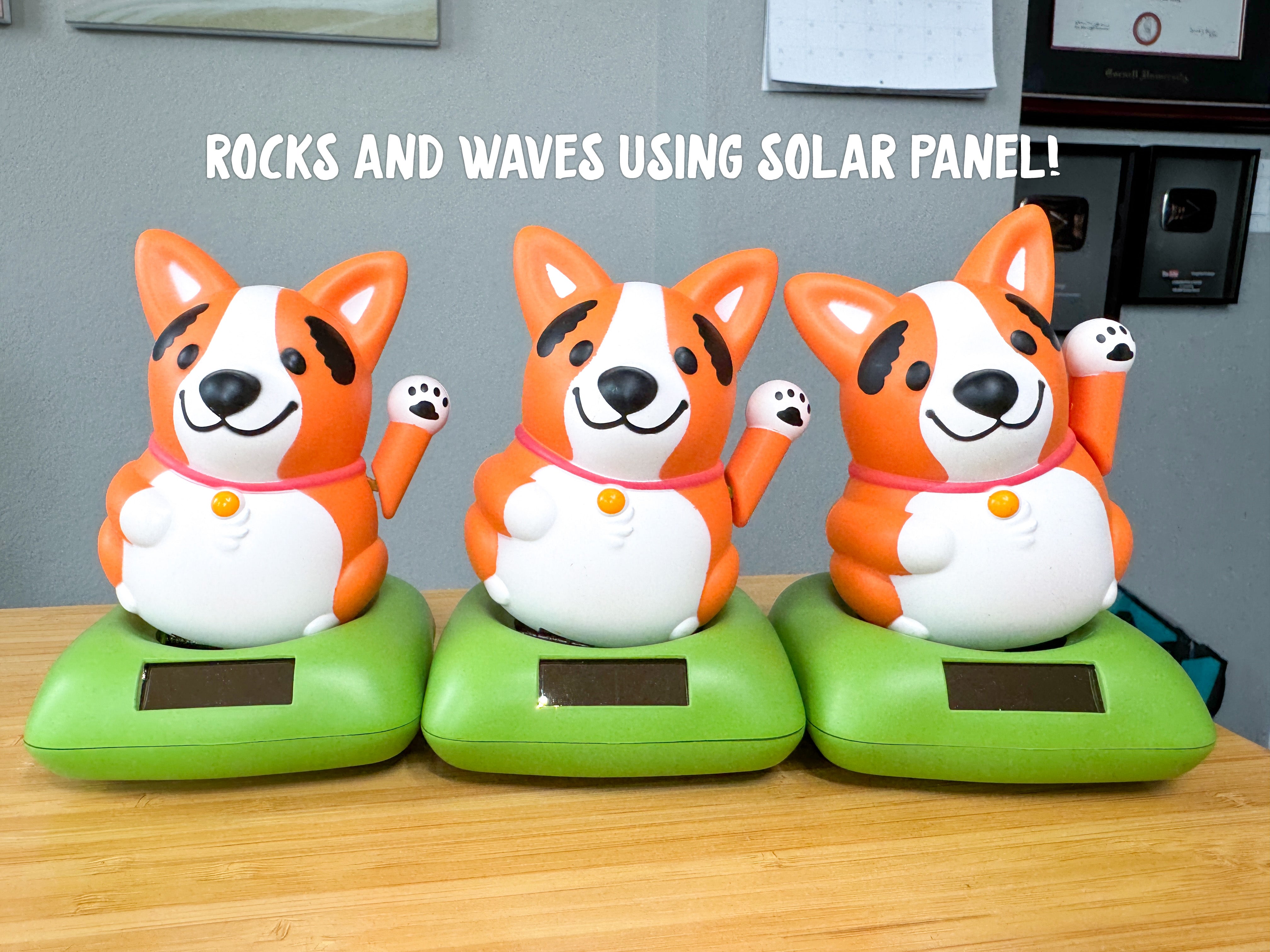 One-Of-A-Kind Rocking & Waving Corgi (Solar Powered)