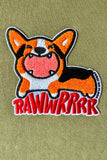 Corgi RAWR Special Fuzzy Embroidered Boxy Pullover Hoodie