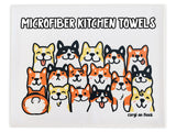 Corgi Microfiber Waffle Weave Kitchen Towels (Pack of 2)