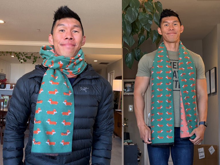 Corgi Jacquard Winter Scarf - Oversized