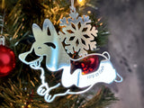 Corgi Christmas Ornaments - Stainless Steel [2-Pack]