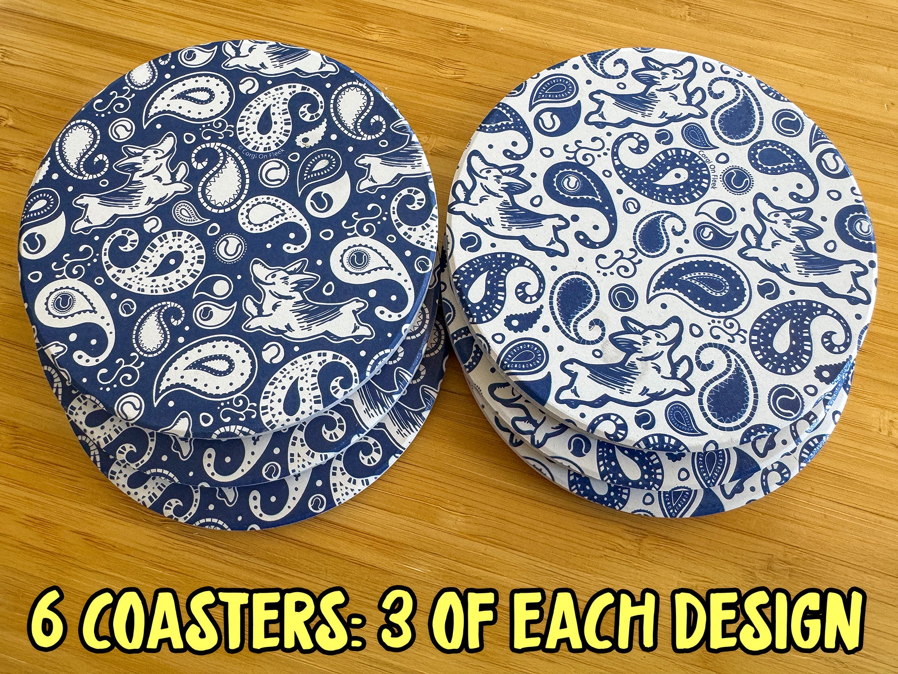 Premium Corgi Coasters - Moisture-Wicking Stone
