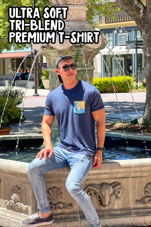 Ultra Soft Surfing Corgi Pocket T-shirt [Limited Edition]