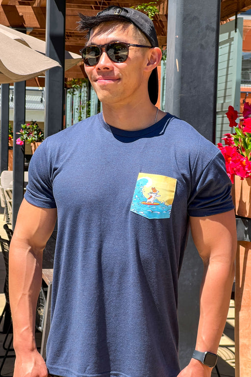 Ultra Soft Surfing Corgi Pocket T-shirt [Limited Edition]