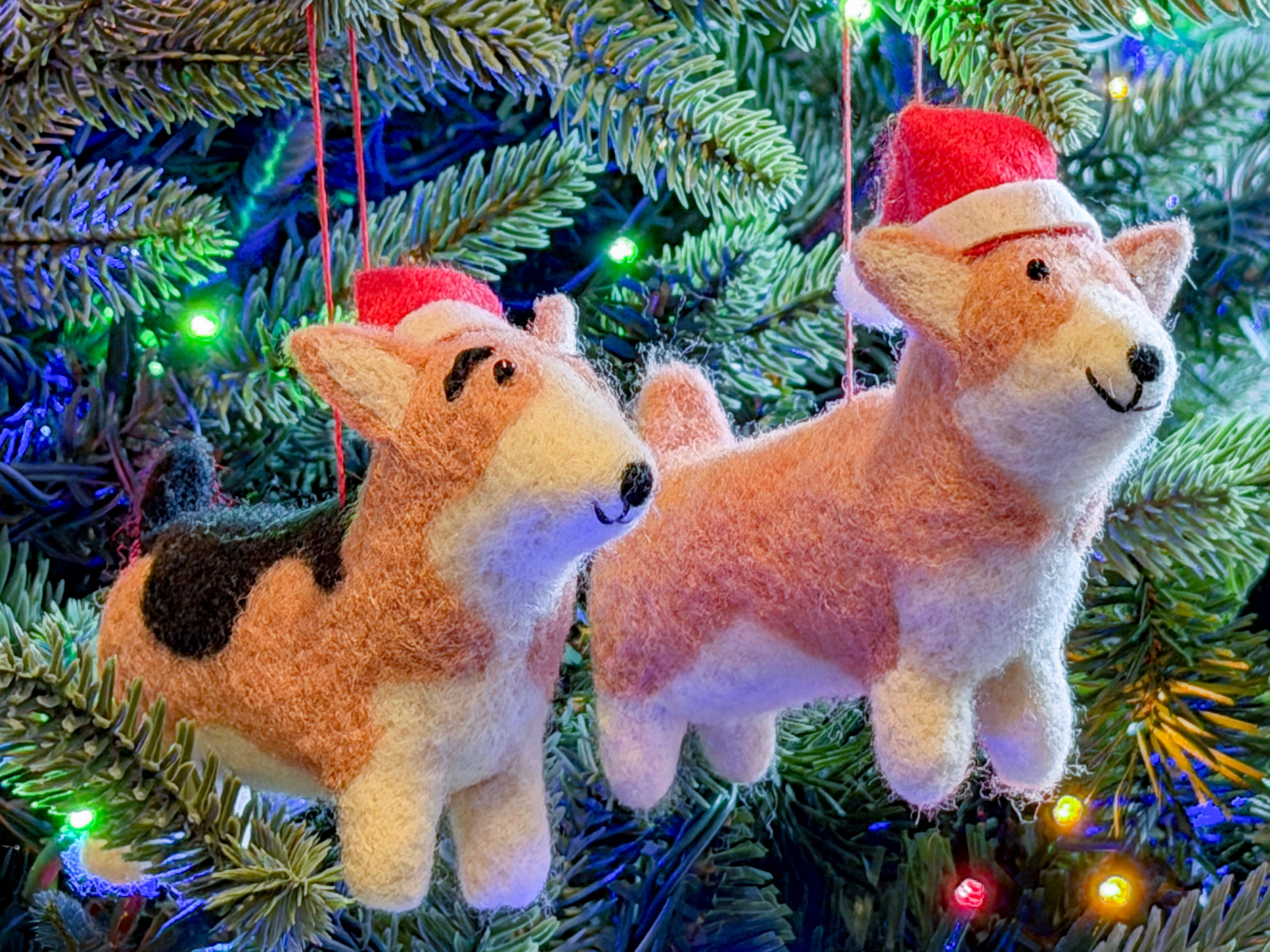 Special 100% Wool Corgi Christmas Ornament