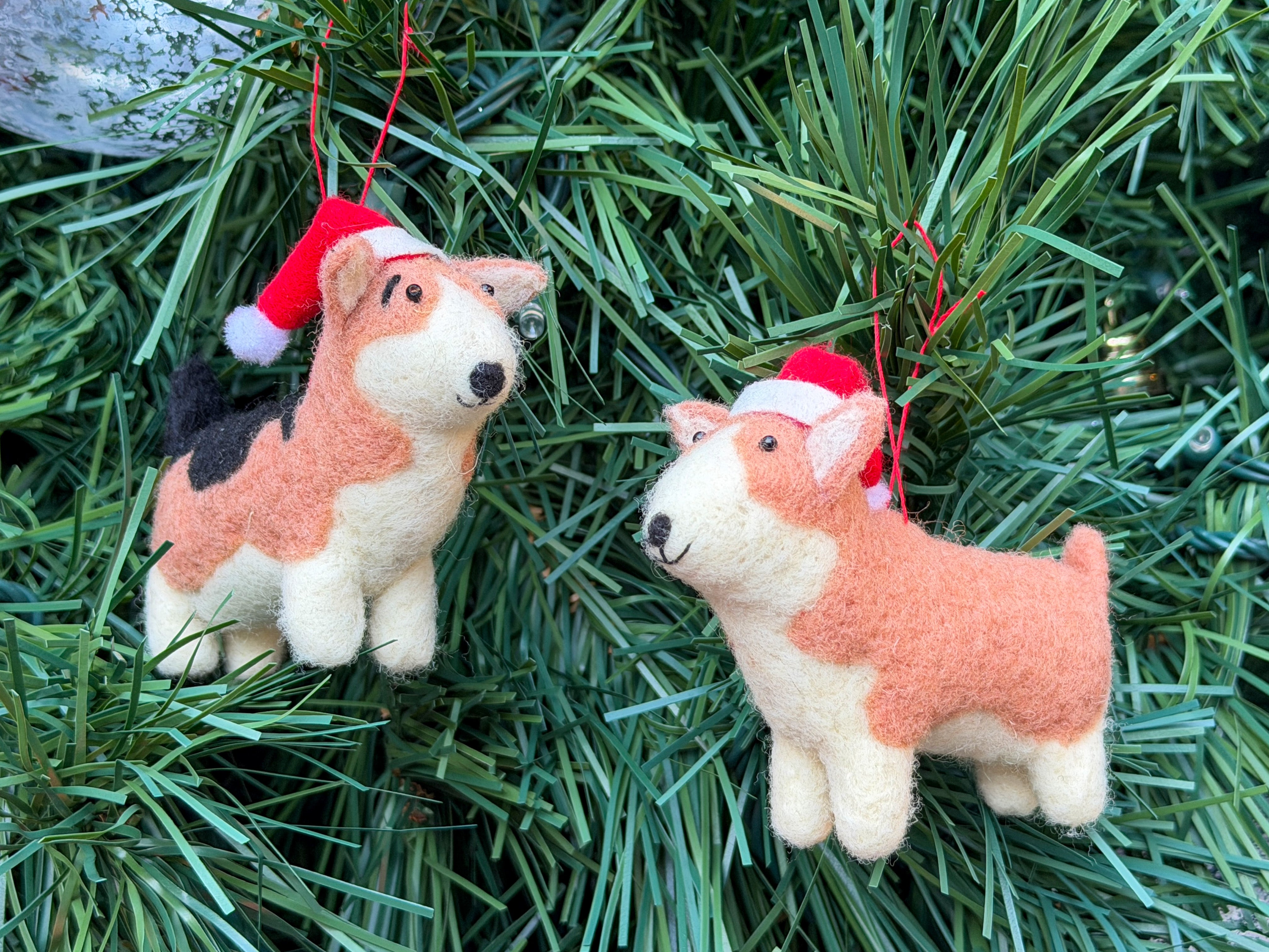 Special 100% Wool Corgi Christmas Ornament