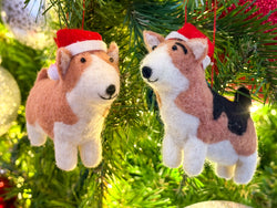 Special 100% Wool Corgi Christmas Ornament