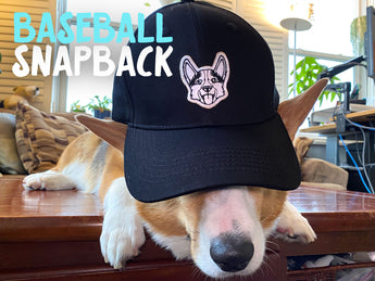 Snapback BASEBALL CAP w/Embroidered Corgi Emblem