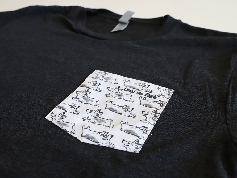 Ultra Soft Corgi On Fleek Pocket T-shirt [Limited Edition]