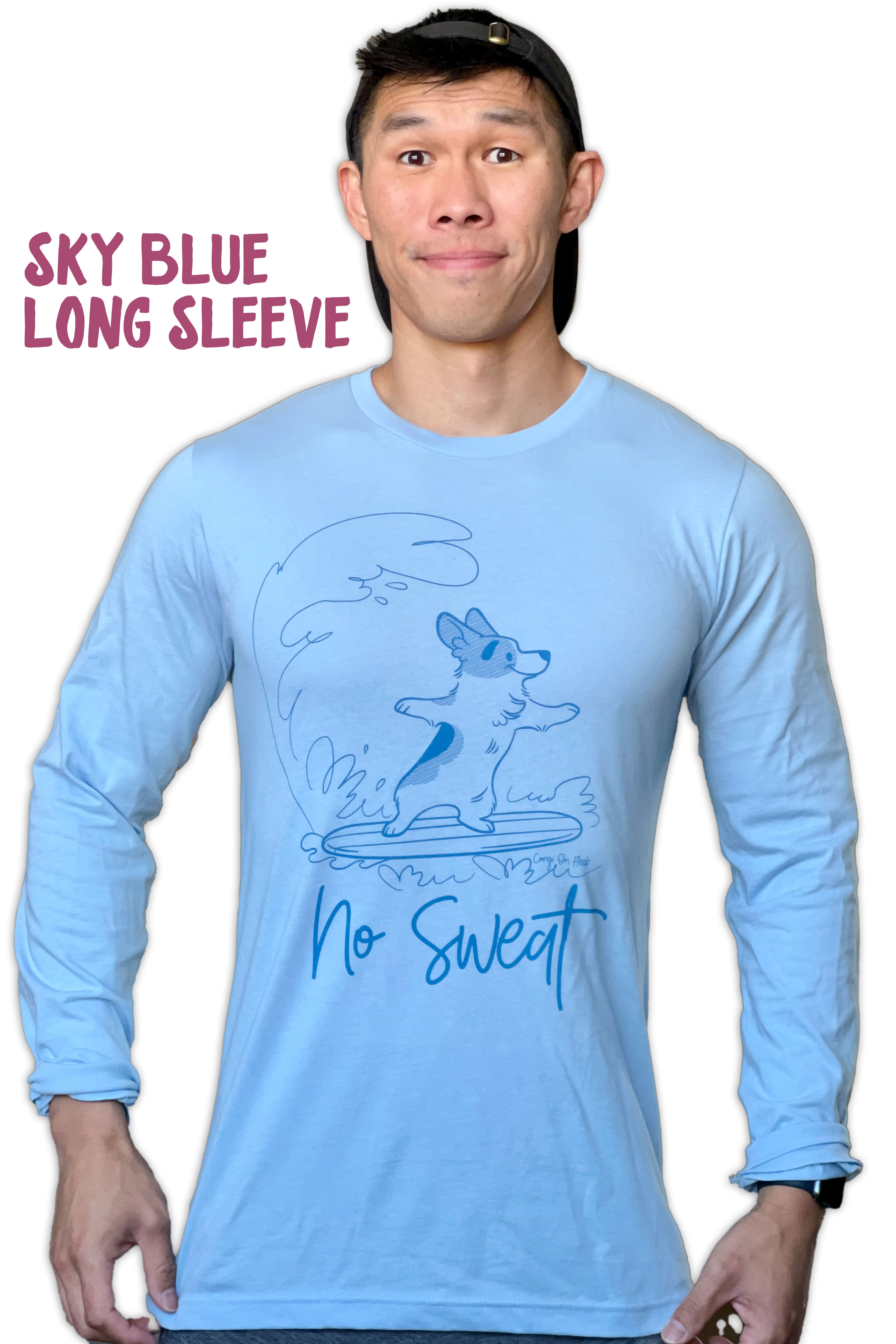 "No Sweat" Surfing Corgi Premium T-shirt