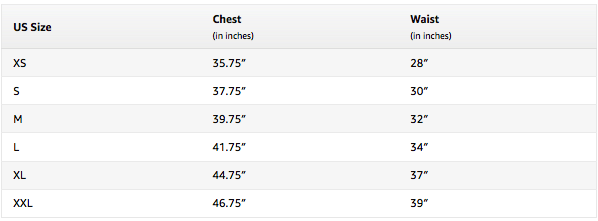 Next Level 6010 Sizing Chart