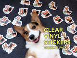 Corgi Clear Vinyl Stickers Gourmet Collection